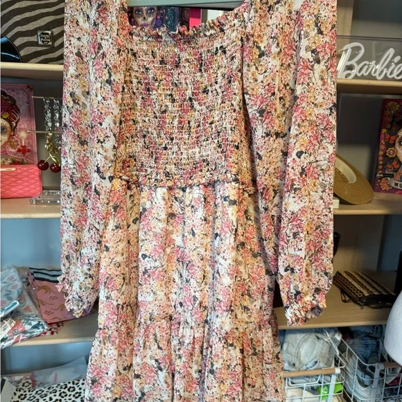 1. State Multicolor Smocked dress preloved size large - Picture 3 of 3